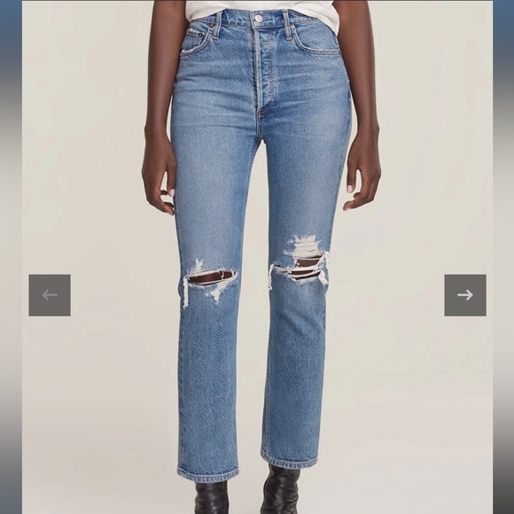 Agolde Denim - Agolde - Riley high rise straight crop in whiplash, size 28